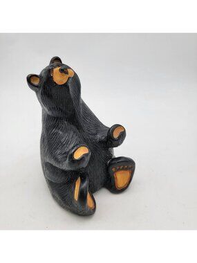 Hand-Carved Black Bear Business Card Holder Figurine By Bearfoot